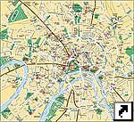 Туристическая карта центра Москвы, Россия (англ.)