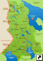 Туристическая карта Карелии, Россия.