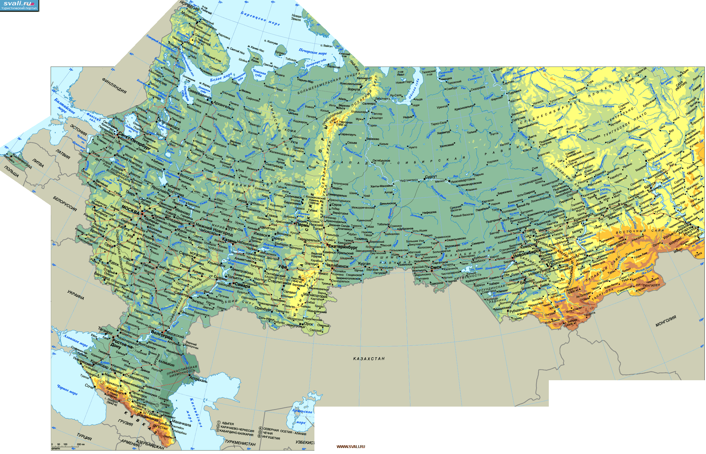 Карта России С Городами Фото