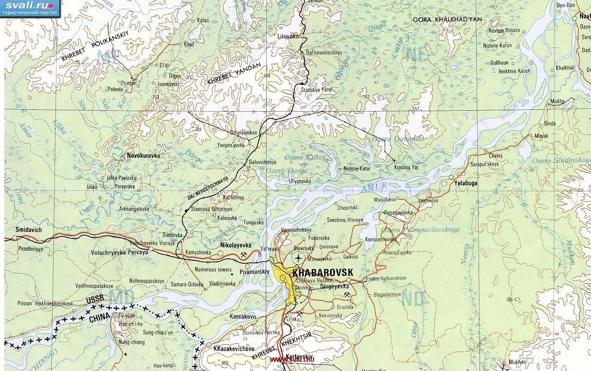 карты : Карта окрестностей Хабаровска, Россия (англ.) | Россия ...