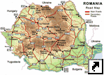 Карта основных автодорог Румынии (англ.)
