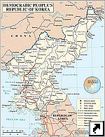 Карта Северной Кореи (англ.)