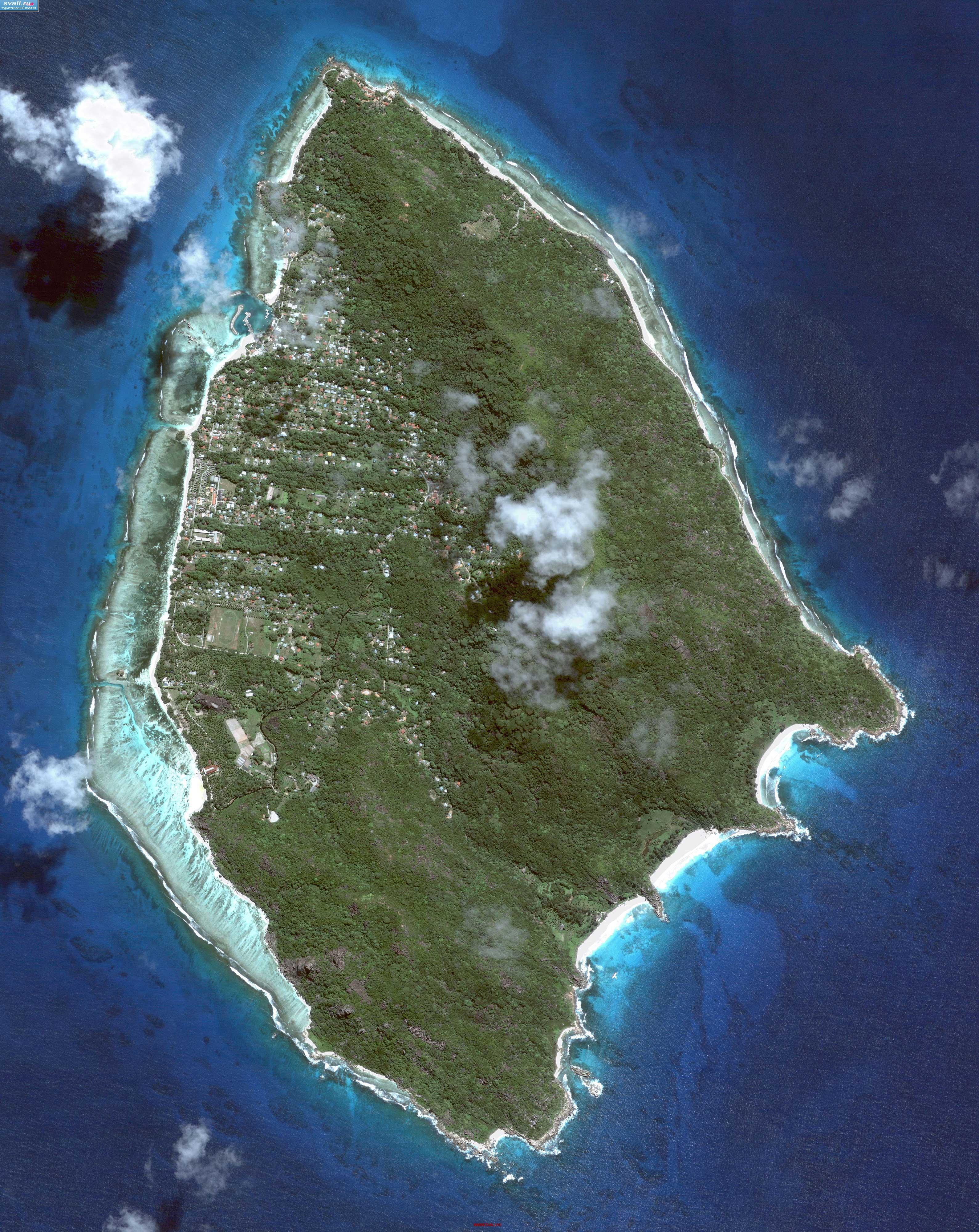 карты : Вид на остров Ла-Диг из космоса, Сейшельские острова ...