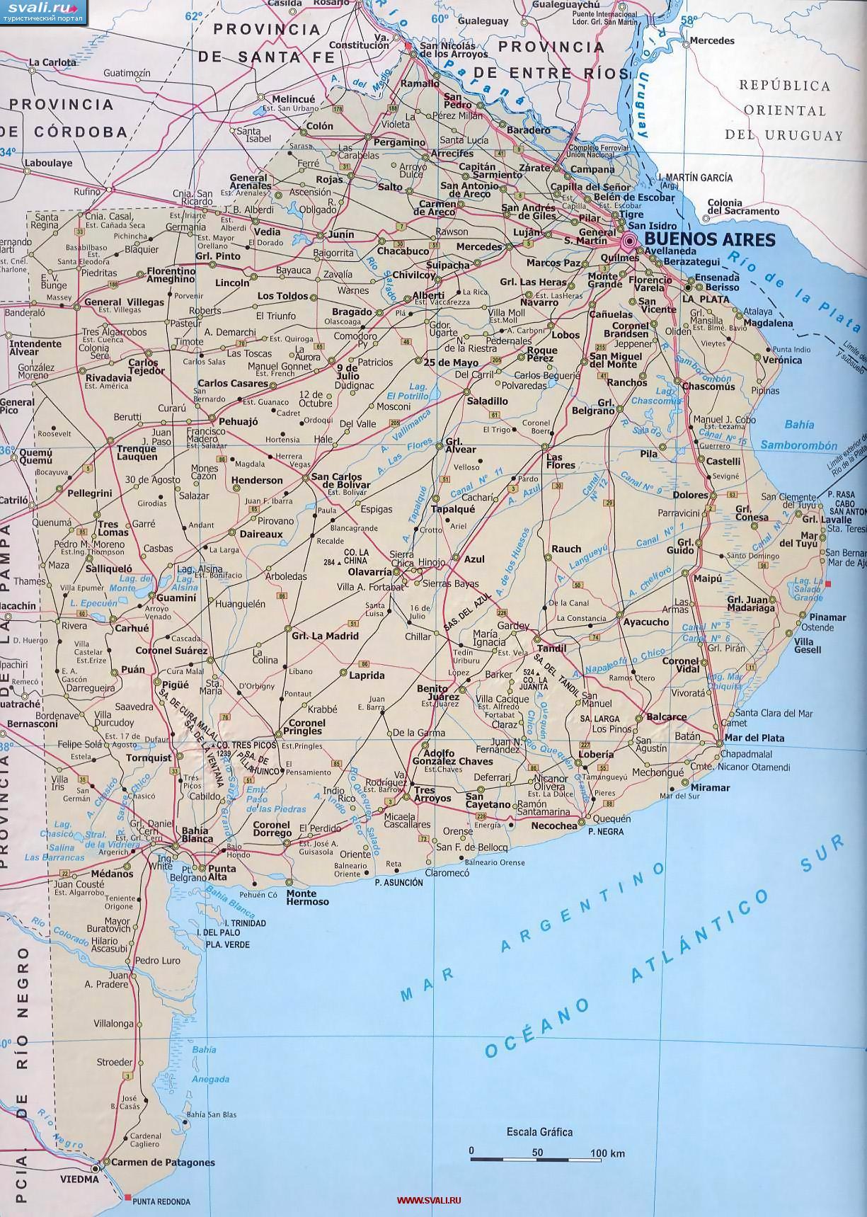 карты : Карта провинции Буэнос-Айрес (Buenos Aires), Аргентина (исп ...