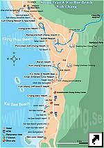 Карта пляжей Клонг Прао и Кай Бае (Klongprao, Kaibae), остров Ко Чанг (Koh Chang),  архипелаг Чанг (Chang), провинция Трат, Тайланд (англ.)