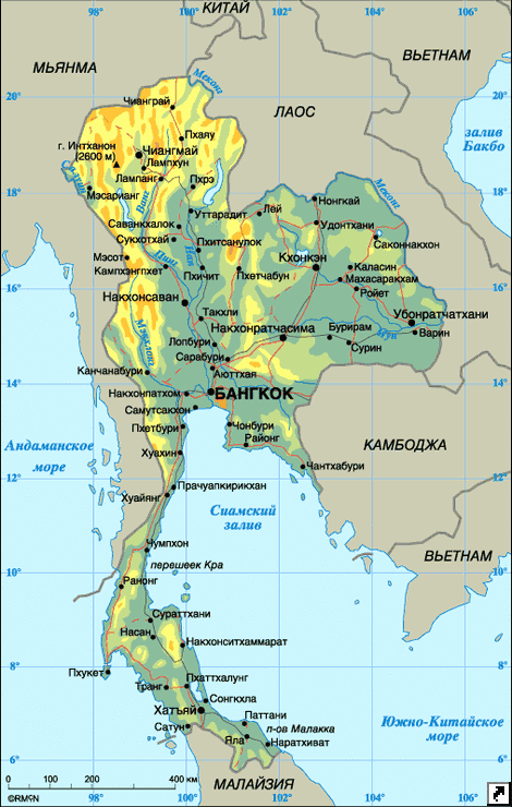 Карта Тайланда.