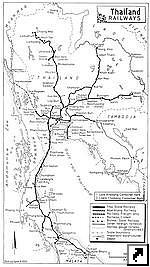 Карта железных дорог Тайланда (англ.)