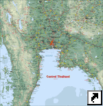 Подробная карта центральной части Тайланда (англ.)