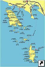Карта архипелага Чанг (Chang), провинция Трат, Тайланд (тай., англ.)