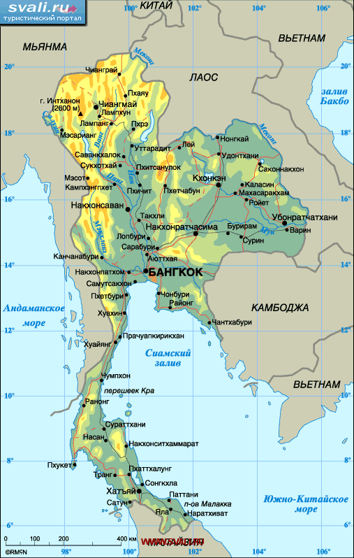 Карта Тайланда.