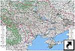 Очень подробная карта Украины с автодорогами по состоянию на 2013 год.