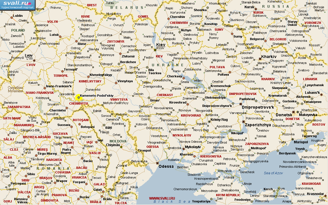 Карта Украины (англ.) по состоянию на 2013 год.