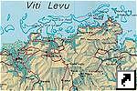 Карта северной части острова Вити Леву, Фиджи (англ.)