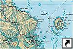 Карта острова Овалау, Фиджи (англ.)