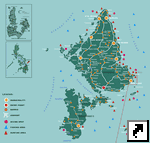 Карта острова Siargao и Bucas Grande (места погружений, рыбалки, серфинга), Филиппины (англ.)