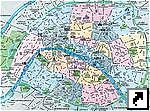 Карта Парижа, Франция (фран.)