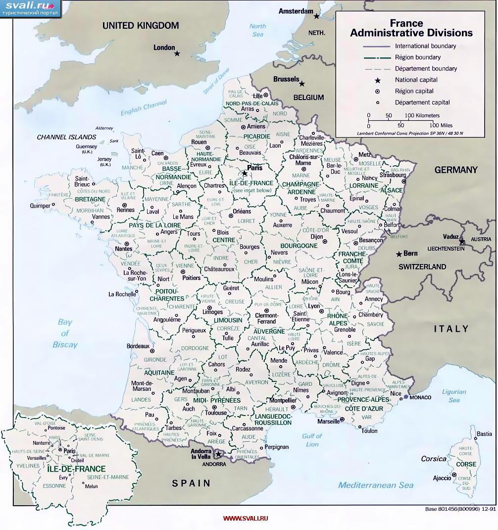 Карта Франции. (фран.)