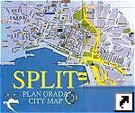 Карта центра города Сплит (Split), Хорватия (хорв.)