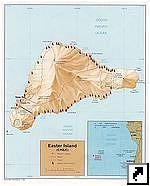 Карта острова Пасхи (Easter island), Чили (англ.)