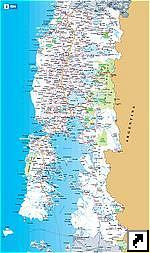 Подробная карта региона Лос-Лагос (озерный край, Region Los Lagos), Чили (исп.)