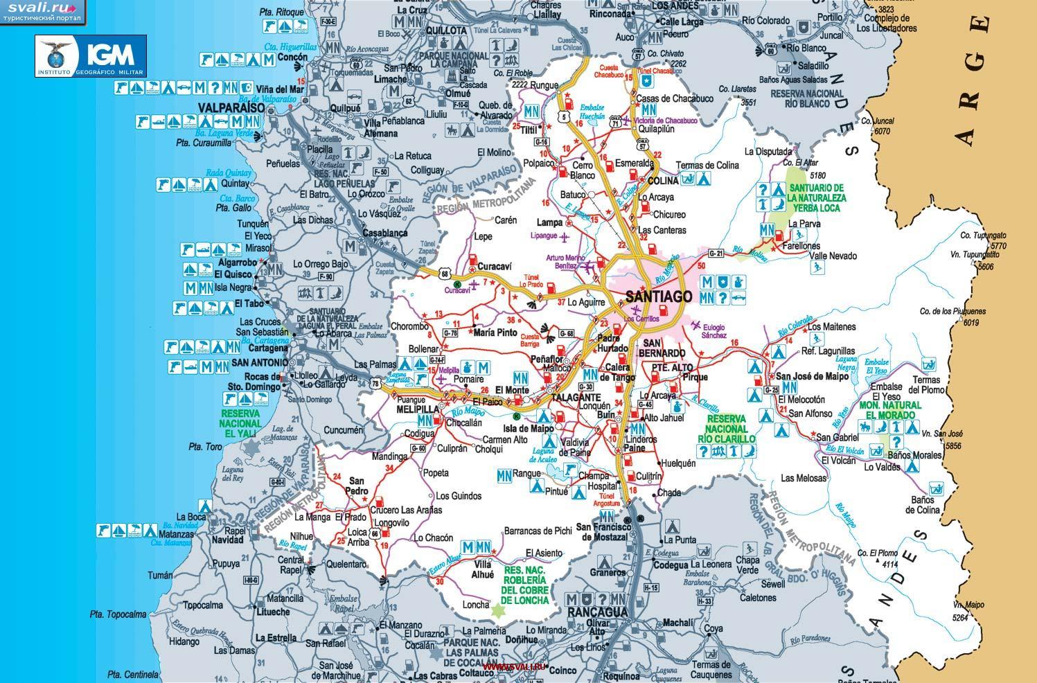 ��������� ����� ������ �������� (Region metropolitana Santiago), ���� (���.)