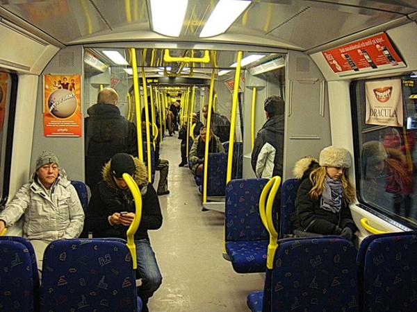 Вагон шведского метро, Стокгольм, Швеция.